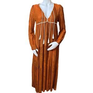 Christy Dawn The Paloma Dress Pumpkin Paisley Boho Bohemian Size S